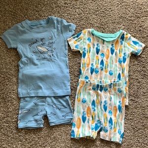 Burt’s Bees and Old Navy Toddler short-sleeved pajamas sets